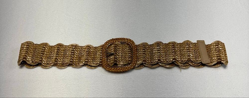 Boho western coastal resort wear bohemian cottage core rattan straw belt 0049A3